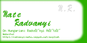 mate radvanyi business card